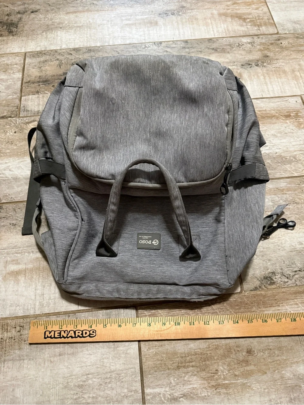 POSO Diaper Bag Backpack for Baby Care, Large Gray Tote Bags